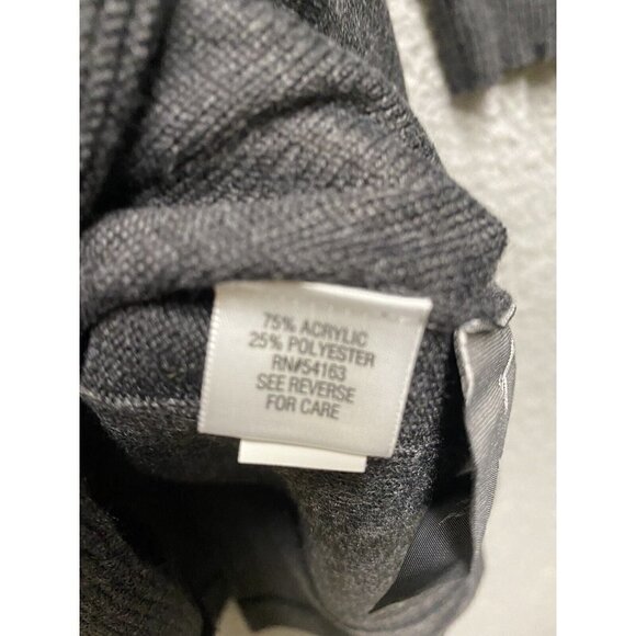 Dana Buchman Sweater Dress Womens Medium Gray Ribbed Long Sleeve - Picture 2 of 6